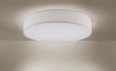 Plafonnier led Leuchten Direkt Lolasmart-Kiara Blanc Tissu 18428-16