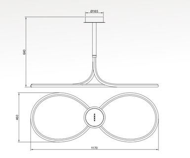 Plafonnier led Mantra Nur line Chrome Acier 6602