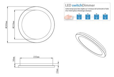 Plafonnier led Trio Camillus Blanc 01 Métal R62921501