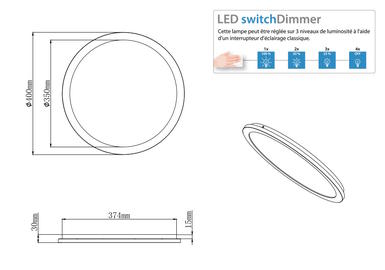 Plafonnier led Trio Camillus Blanc 01 Métal R62922401