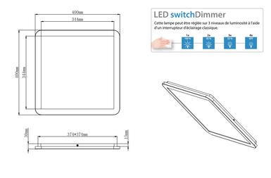 Plafonnier led Trio Camillus Blanc 01 Métal R62932001