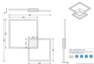 Plafonnier led Trio Hydra Gris anthracite Métal 676210342