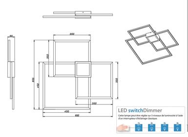 Plafonnier led Trio Hydra Gris anthracite Métal 676210442