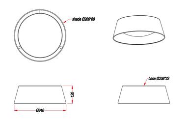 Plafonnier led Trio Ponts Blanc 01 Tissu R62871201