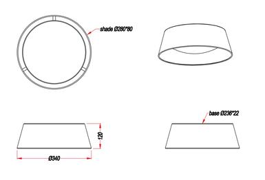 Plafonnier led Trio Ponts Gris Tissu R62871211