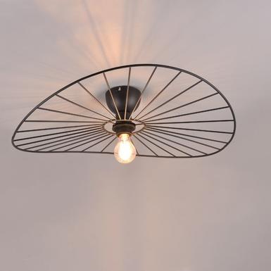 Plafonnier Chapeau  Ø 60 cm- 1xE27 - Noir/Metal - Trio - R61451032