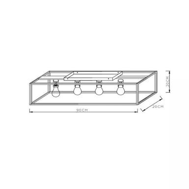 Plafonniers RUBEN - 4xE27 - Noir - Metal - Lucide - 00124/04/30