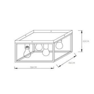 Plafonnier RUBEN - 4xE27 - Noir / Metal - Lucide - 00124/14/30