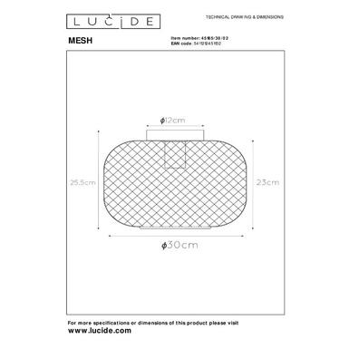 Plafonnier Mesh - Lucide - Ø 30 cm - 1xE27 - Or mat / Laiton - 45185/30/02