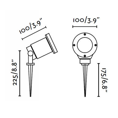 Projecteur extérieur à piquer Faro Noir Aluminium 73150 Tono