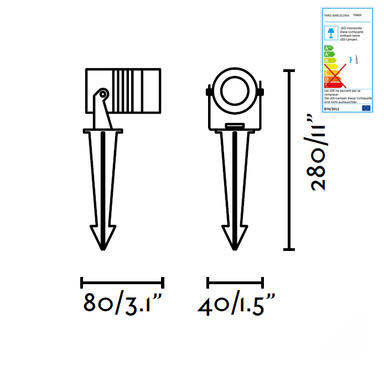 Projecteur extérieur à planter Faro Noir Aluminium 70469