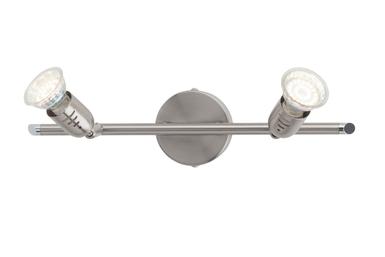 Réglette 2 spots led Brilliant Loona Chrome satiné Métal G28813/13