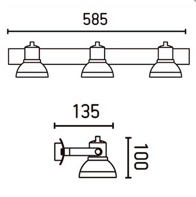 Réglette 3 spots led Faro RING Gris anthracite Métal 40557