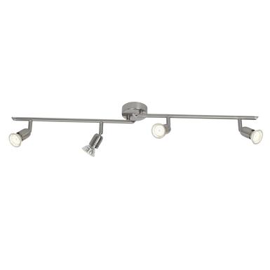 Réglette 4 spots led Brilliant Loona Chrome satiné Métal G28832/13