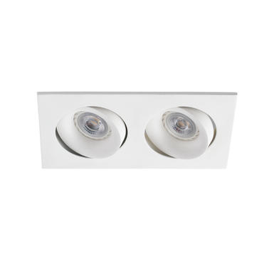 Spot 2 lampes encastré Faro Argon Blanc 01 Aluminium 43403 + 2 x 43065 – Spots  encastrable chez Luminaires Online