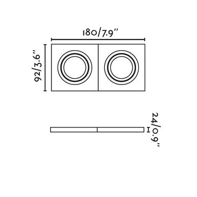 Spot 2 lampes encastré Faro Radon Blanc 01 Aluminium 43397 + 2 x 43065