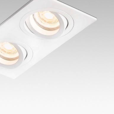 Spot 2 lampes encastré Faro Radon Blanc 01 Aluminium 43397 + 2 x 43065