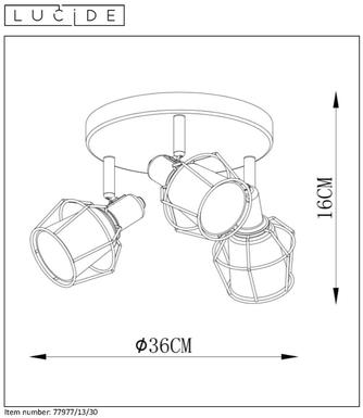 Spot 3 lampes design Lucide Nila Noir Métal 77977/13/30