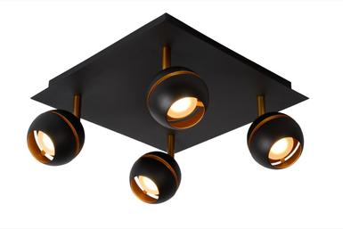 Spot 4 lampes led Lucide Noir Métal 77975/20/30