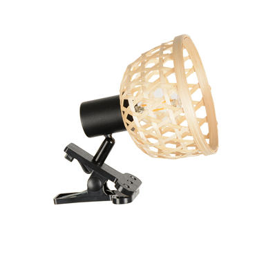 Lampe de bureau à pince - Kami - Bambou/ Noir Métal - Corep - 656522