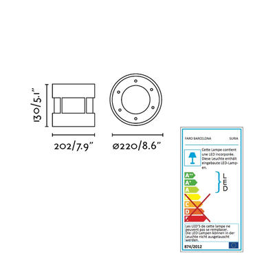 Spot encastrable extérieur au sol 24° Faro Suria Nickel satiné Aluminium 70586