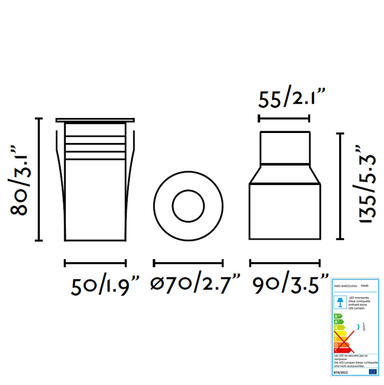 Spot encastrable extérieur au sol Faro Taro Nickel satiné Acier inoxydable 70449