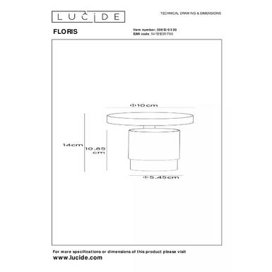 Spot FLORIS - 1xGU10 - Or / Noir - Lucide - 35913/01/30