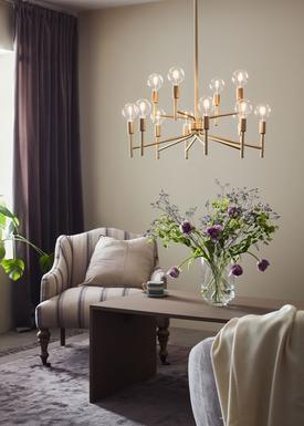 Suspension 12 lampes design Markslöjd Regent Antique Métal 108106