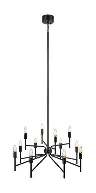 Suspension 12 lampes design Markslöjd Regent Noir Métal 108107