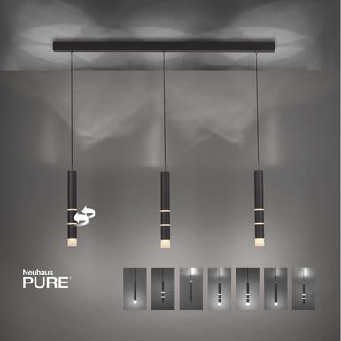 Suspension 12 lumières led Neuhaus Pure-Vega Noir Fer 2213-18