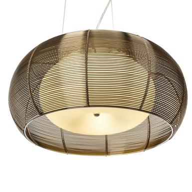 Suspension 2 lampes design Brilliant Relax Beige Métal - Verre 61190/53