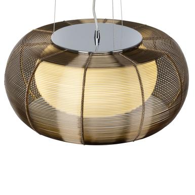 Suspension 2 lampes design Brilliant Relax Beige Métal - Verre 61190/53