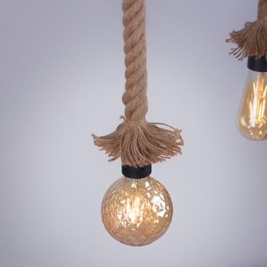 Suspension 2 lampes design Leuchten Direkt Rope Noir Corde 15486-18