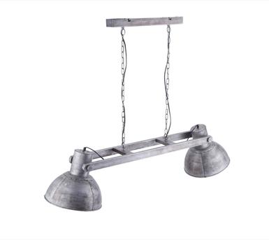 Suspension 2 lampes design Leuchten Direkt Samia Gris Métal 11483-77