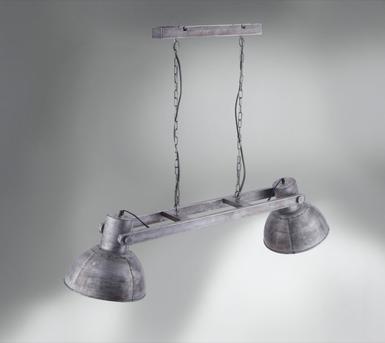 Suspension 2 lampes design Leuchten Direkt Samia Gris Métal 11483-77