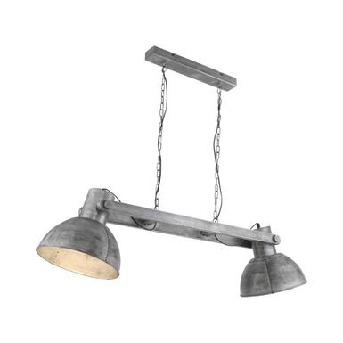 Suspension 2 lampes design Leuchten Direkt Samia Gris Métal 11483-77