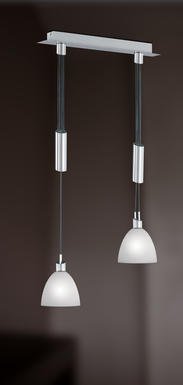 Suspension 2 lampes design Wofi Savannah Nickel Métal 7722.02.64.0006