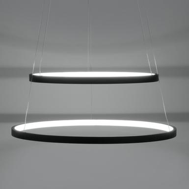 Suspension 2 lampes led Leuchten Direkt Circle Gris anthracite Aluminium 11525-13