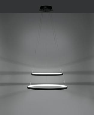 Suspension 2 lampes led Leuchten Direkt Circle Gris anthracite Aluminium 11525-13