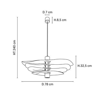 Suspension 2 lumières design Market set Rivage Beige Lin / Bois 656049