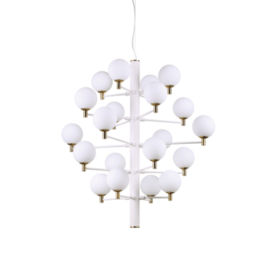 Suspension 20 lampes design Ideal lux Copernico Blanc Métal 197326