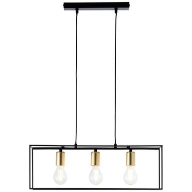 Suspension 3 lampes design Brilliant Arica Noir Métal 92747/06