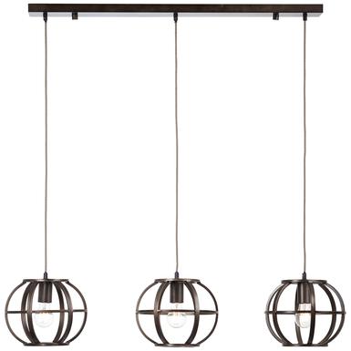 Suspension 3 lampes design Brilliant Basia Noir Métal 99253/46