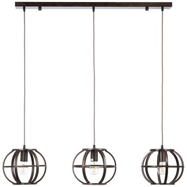 Suspension 3 lampes design Brilliant Basia Noir Métal 99253/46