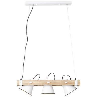 Suspension 3 lampes design Brilliant Plow Blanc Bois 82173/05