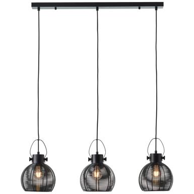 Suspension 3 lampes design Brilliant Sambo Noir Métal 85473/06