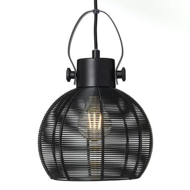 Suspension 3 lampes design Brilliant Sambo Noir Métal 85473/06