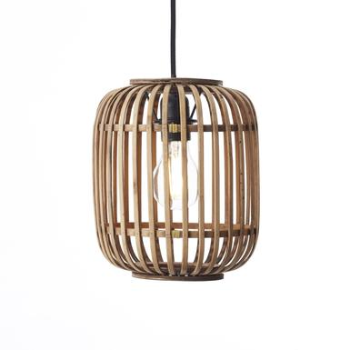 Suspension 3 lampes design Brilliant Wiley Beige Bambou 93778/20