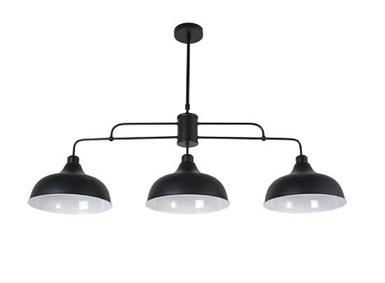 Suspension 3 lampes design Corep Lincoln Noir Métal 650522