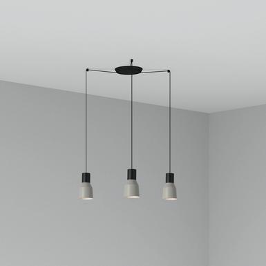 Suspension 3 lampes design Faro Kombo Gris Métal 68591-3L